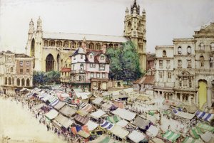 Norwich: The Market Place and Church of St. Peter Mancroft by Gordon Mitchell Forsyth