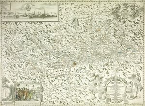 A Map of Austria and Czechoslovakia by Gottfried Pfantz