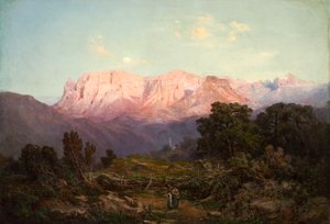 Schlern with Rosengarten Seen from Rampeun by Gottfried Seelos