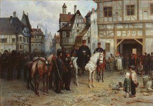 General Blücher with the Cossacks in Bautzen by Gottfried Willewalde