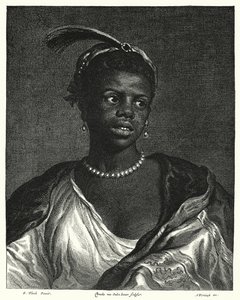 Portrait of a Black Woman (engraving) by Govaert (after) Flinck
