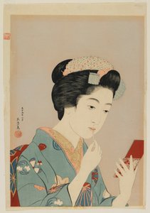 Woman Applying Lip Rouge