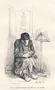 Church Rat. Illustrated Vignettes by JJ Granville. Engraving Signed Andrew, Best and Leloir in the Section Titled 