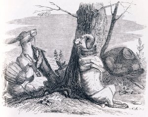 The donkey and the dog - Fables by La Fontaine by Grandville