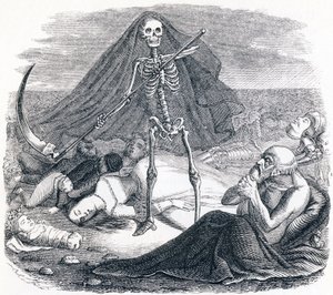 Death and the Dying - Fables by La Fontaine by Grandville