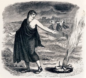 Jupiter and the Passenger - Fables by La Fontaine by Grandville