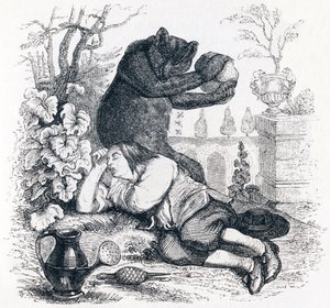 The Bear and the Garden Lover - Fables by La Fontaine by Grandville