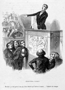 The character of Jérôme Paturot takes himself as Demosthenes, an Athenian speaker and politician whose speeches are placed at the top of Greek eloquence. Cartoon In 