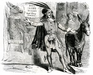 The charlatan: La Fontaine fable illustrated by Grandville. Edition Garnier 1860. This skipper makes it hard to make every donkey scientist.