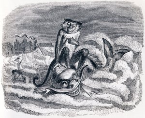The Donkey and the Dolphin - Fables by La Fontaine by Grandville