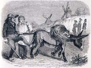 The donkey with the lion