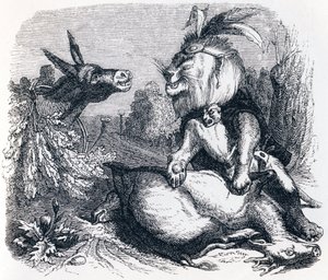 The Lion and Donkey Hunting - Fables by La Fontaine