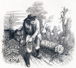 The Theft and the Donkey - Fables by La Fontaine by Grandville