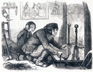 The Villager and the Snake - Fables by La Fontaine by Grandville