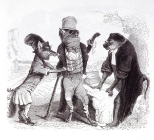 The Wolf Pleading Against the Fox in Front of the Monkey by Grandville (1803 47)