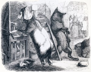 The Wolf, the Goat and the Baby Goat - Fables by La Fontaine by Grandville