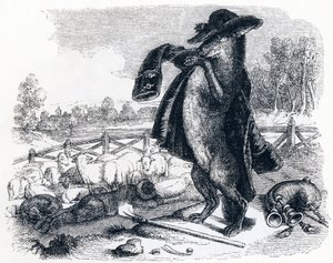 The Wolf Who Becomes a Shepherd - Fables by La Fontaine by Grandville