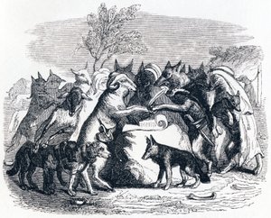 The wolves and the ewes - Fables by La Fontaine by Grandville