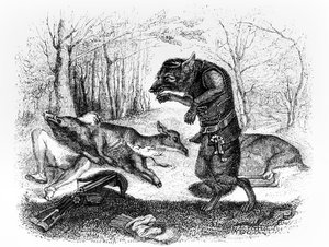 The Wolf and the Hunter, Illustration for 