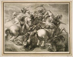 The Battle of Four Horsemen (Battle of Anghiari) by Gérard Edelinck