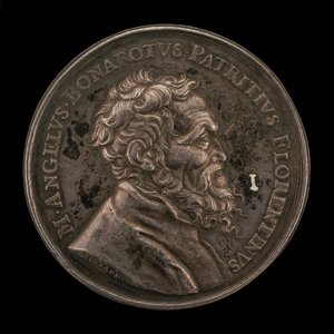 Michelangelo Buonarroti, 1475-1564, Italian Artist obverse, 1673 by Gérard Léonard Hérard