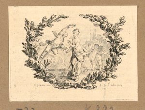 A Putto Crowning a Girl