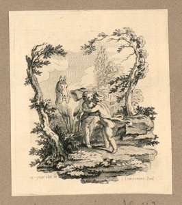 Two Children Embrace Each Other by Gravelot