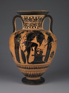 Athenian Attic Black-Figure Amphora with Heracles Carrying the Erymanthean Boar by Greek