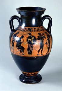 Attic Black-Figure Neck Amphora Depicting the Welcome of Hercules to Olympus