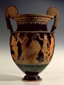 Karneia, or Harvest Festival, red-figure volute krater by Greek