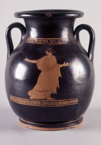 Painting on vase: Representation of Orithye, playing ball, she is the daughter of the king of Athens. It is pursued by Boreas represented on the other side of the vase, 440 BC. BNF, Medal Office by Greek