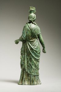 Rear view of a statue of Isis Fortuna, Hellenistic, 1st century BC-1st century AD