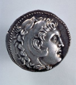 Alexander the Great Tetradrachm showing the head of Herakles wearing a lionskin headdress