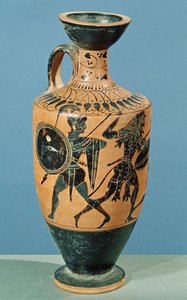 Attic Style Lekythos, depicting Hercules and the Amazons by Greek School