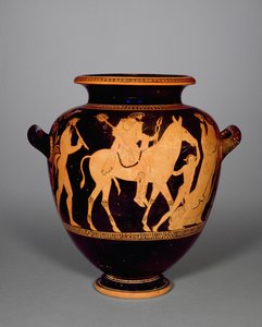 Attic red-figure stamnos, depicting the return of Hephaestus, from the Group of Polygnotus (detail) by Greek School