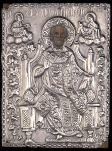 Icon of St. Nicholas with Silver Casting