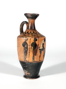 Lekythos, Warriors arming for battle, 510-500 B.C. by Greek School