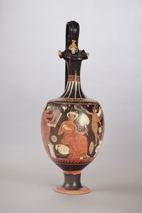 Red and white figure Oinochoe by Greek School