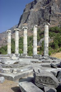 Ruins and Acropolis Rock in the Temple of Athena Polia, mid-4th century BC