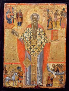 St. Charalambos, icon, from Macedonia, late 16th century by Greek School