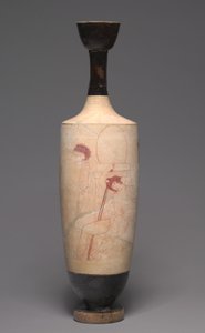 White-Ground Lekythos (Funerary Oil Pitcher) by Greek School