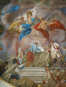 A Genius Recommends a Group of Austrian Generals to Minerva, Goddess of Military Science by Gregorio Guglielmi