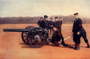 Sighting A Naval Field Gun, 1900