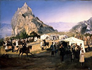 The Nijni-Novgorod Dragoon Regiment in Bivouac at Karaagach by Grigori Grigorevich Gagarin