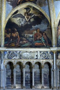 Fresco depicting the annunciation to the shepherds