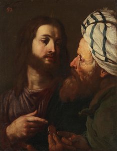 Christ and the Moneylender by Guercino