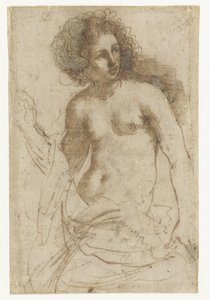 Half-naked standing woman