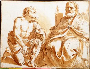 Seated Bishop and Kneeling Saint