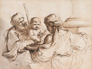 The Holy Family by Guercino