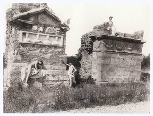 Boys Among Tombs by Guglielmo (1852 1930) Plüschow